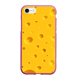 Чехол iPhone 7/8 матовый Сырная текстура, цвет: 3D-малиновый