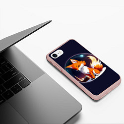 Чехол iPhone 7/8 матовый Лисичка в Москве, цвет: 3D-светло-розовый — фото 2