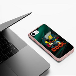 Чехол iPhone 7/8 матовый Rock music Simpsons, цвет: 3D-светло-розовый — фото 2