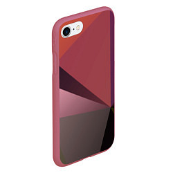 Чехол iPhone 7/8 матовый Разные треугольники и геометрия, цвет: 3D-малиновый — фото 2