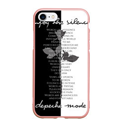 Чехол iPhone 7/8 матовый Depeche Mode - Enjoy the Silence lyrics black & wh, цвет: 3D-светло-розовый