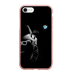 Чехол iPhone 7/8 матовый БМВ в тени, цвет: 3D-светло-розовый
