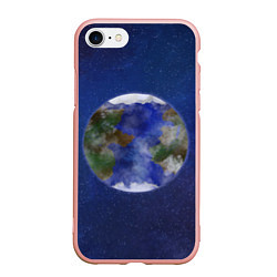 Чехол iPhone 7/8 матовый Планета в космосе, цвет: 3D-светло-розовый