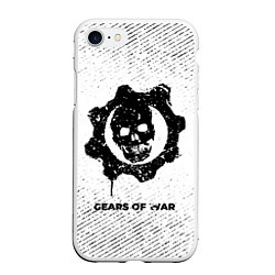 Чехол iPhone 7/8 матовый Gears of War с потертостями на светлом фоне