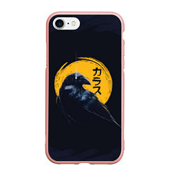 Чехол iPhone 7/8 матовый Raven and moon, цвет: 3D-светло-розовый