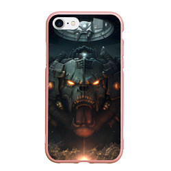 Чехол iPhone 7/8 матовый Space marine machine, цвет: 3D-светло-розовый