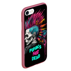 Чехол iPhone 7/8 матовый Punks not dear, цвет: 3D-малиновый — фото 2