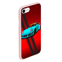 Чехол iPhone 7/8 матовый Немецкий спортивный автомобиль Porsche 911, цвет: 3D-светло-розовый — фото 2