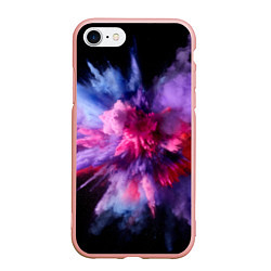 Чехол iPhone 7/8 матовый Фиолетовый с белым паттерн, цвет: 3D-светло-розовый