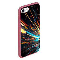 Чехол iPhone 7/8 матовый Кубический взрыв, цвет: 3D-малиновый — фото 2
