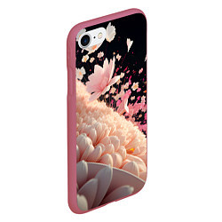 Чехол iPhone 7/8 матовый Множество розовых цветов, цвет: 3D-малиновый — фото 2