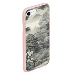 Чехол iPhone 7/8 матовый Японский лес, цвет: 3D-светло-розовый — фото 2
