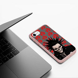 Чехол iPhone 7/8 матовый Дохлый панк, цвет: 3D-светло-розовый — фото 2