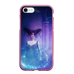 Чехол iPhone 7/8 матовый Ведьма со звездной пылью в старом замке, цвет: 3D-малиновый
