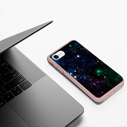Чехол iPhone 7/8 матовый Космос Звёздное небо, цвет: 3D-светло-розовый — фото 2