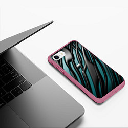 Чехол iPhone 7/8 матовый Подтеки, цвет: 3D-малиновый — фото 2