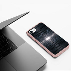 Чехол iPhone 7/8 матовый Тёмная геометрия, цвет: 3D-светло-розовый — фото 2