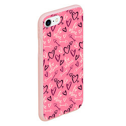 Чехол iPhone 7/8 матовый Be mine паттерн, цвет: 3D-светло-розовый — фото 2