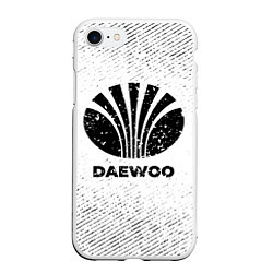 Чехол iPhone 7/8 матовый Daewoo с потертостями на светлом фоне