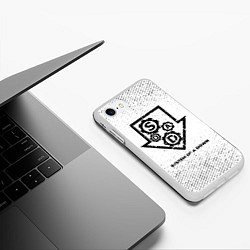 Чехол iPhone 7/8 матовый System of a Down с потертостями на светлом фоне, цвет: 3D-белый — фото 2