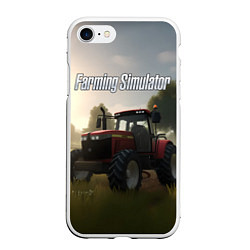 Чехол iPhone 7/8 матовый Farming Simulator - Красный трактор
