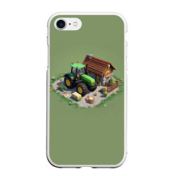 Чехол iPhone 7/8 матовый Farming Simulator - Изометрия, цвет: 3D-белый