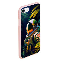 Чехол iPhone 7/8 матовый Космонавт в зарослях, цвет: 3D-светло-розовый — фото 2