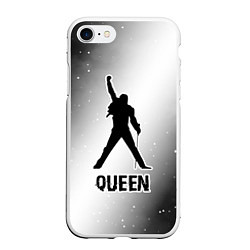Чехол iPhone 7/8 матовый Queen glitch на светлом фоне, цвет: 3D-белый
