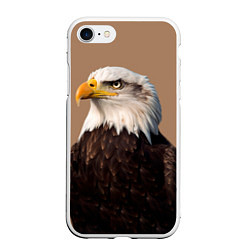 Чехол iPhone 7/8 матовый Белоголовый орлан птица, цвет: 3D-белый