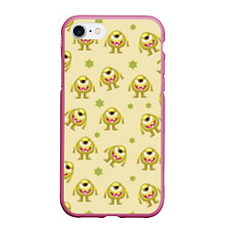 Чехол iPhone 7/8 матовый Монстр, милый одноглазый зверь, цвет: 3D-малиновый