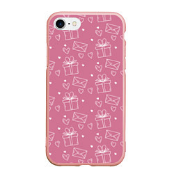 Чехол iPhone 7/8 матовый Влюбленным паттерн, цвет: 3D-светло-розовый