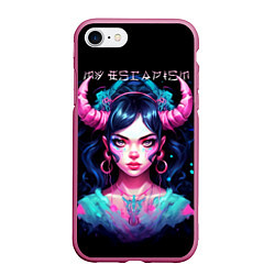 Чехол iPhone 7/8 матовый Fantasy girl - my escapism, цвет: 3D-малиновый