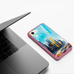 Чехол iPhone 7/8 матовый Палитра города, цвет: 3D-малиновый — фото 2