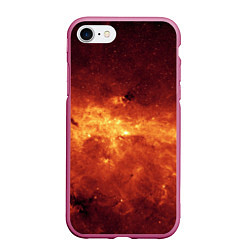 Чехол iPhone 7/8 матовый Огненная галактика, цвет: 3D-малиновый