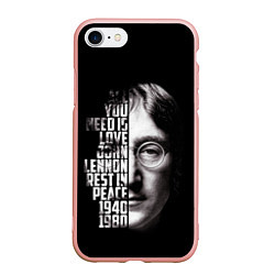 Чехол iPhone 7/8 матовый Джон Леннон легенда, цвет: 3D-светло-розовый