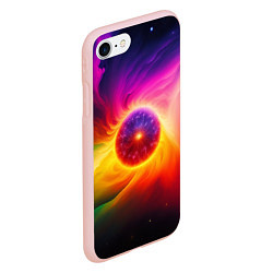 Чехол iPhone 7/8 матовый Неоновое солнце, цвет: 3D-светло-розовый — фото 2