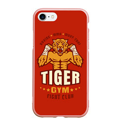 Чехол iPhone 7/8 матовый Tiger - боец, цвет: 3D-светло-розовый