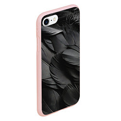 Чехол iPhone 7/8 матовый Черные перья ворона, цвет: 3D-светло-розовый — фото 2
