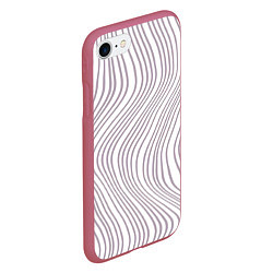 Чехол iPhone 7/8 матовый Кривые линии, цвет: 3D-малиновый — фото 2