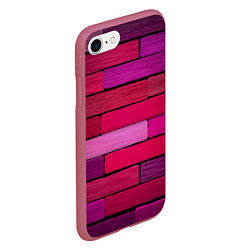 Чехол iPhone 7/8 матовый Малиновые кирпичики, цвет: 3D-малиновый — фото 2