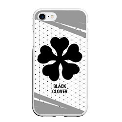 Чехол iPhone 7/8 матовый Black Clover glitch на светлом фоне