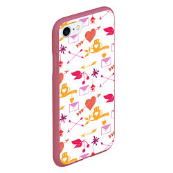 Чехол iPhone 7/8 матовый Письма любви, цвет: 3D-малиновый — фото 2