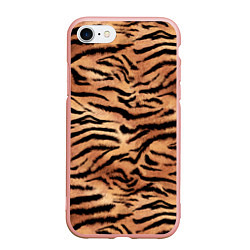 Чехол iPhone 7/8 матовый Полосатая шкура тигра, цвет: 3D-светло-розовый