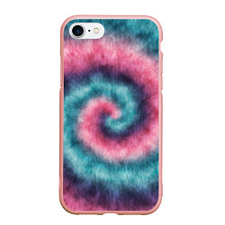 Чехол iPhone 7/8 матовый Тай дай космос, цвет: 3D-светло-розовый