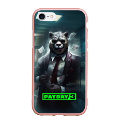 Чехол iPhone 7/8 матовый Payday 3 crazy bear, цвет: 3D-светло-розовый