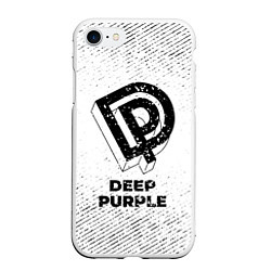 Чехол iPhone 7/8 матовый Deep Purple с потертостями на светлом фоне