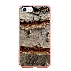 Чехол iPhone 7/8 матовый Деревянный разлом, цвет: 3D-светло-розовый