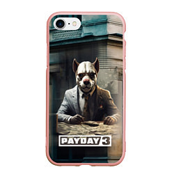 Чехол iPhone 7/8 матовый Payday 3 dog, цвет: 3D-светло-розовый