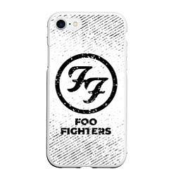 Чехол iPhone 7/8 матовый Foo Fighters с потертостями на светлом фоне
