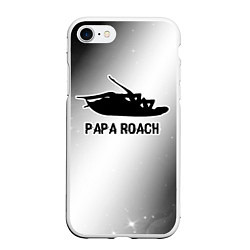 Чехол iPhone 7/8 матовый Papa Roach glitch на светлом фоне